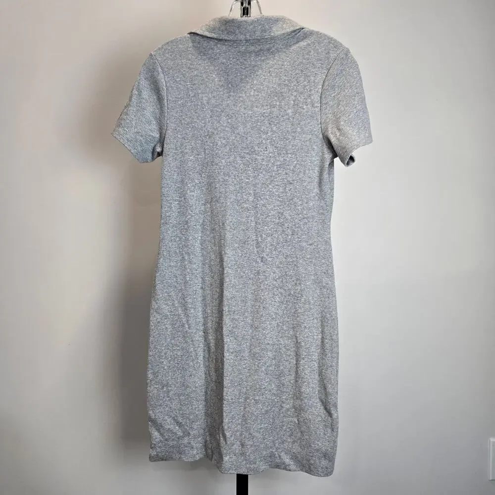 Hello Kitty Sanrio Dress Gray Ribbed Polo Style Short Sleeve Embroidered Large - Picture 4 of 6